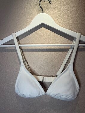 Xhilaration Women’s Juniors Ribbed Triangle Bikini Top White XS
